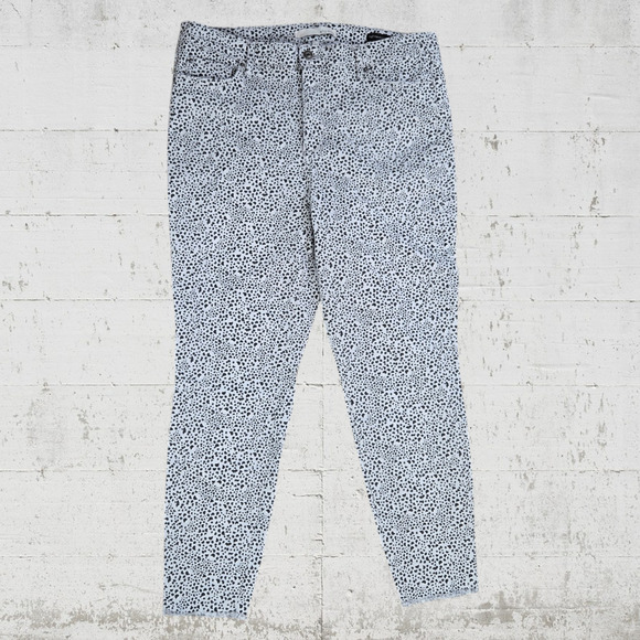 Ella Moss Gray Black Animal Print Pebbles High Rise Skinny Ankle Jeans Size 32 - Picture 2 of 10